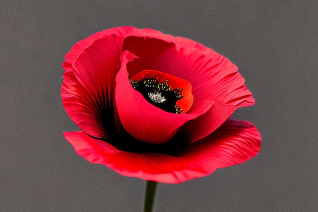 gestileerde rode papaverbloem op zwarte achtergrond herdenkingsdag wapenstilstand dag anzac dag symbool