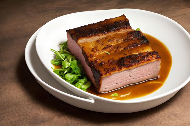 Gestoofde Pork Belly generatieve kunst door AI