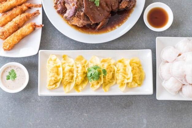 Gestoomde garnalen dumplings dim sum
