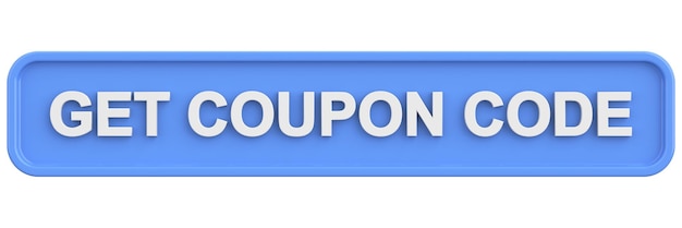 Get coupon code button 3D illustration