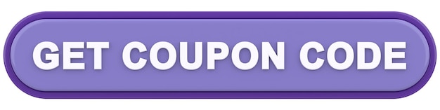 Get coupon code button 3D illustration