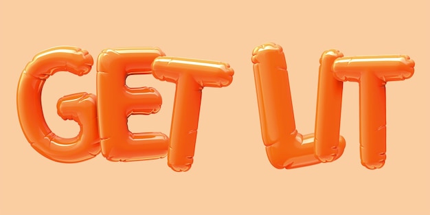 get lit orange foil balloon