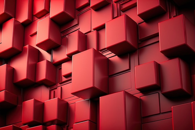 Geteilde muurschildering op een rode muur Geteilde futuristische behang in een rechthoekige vorm met een glanzende hoek