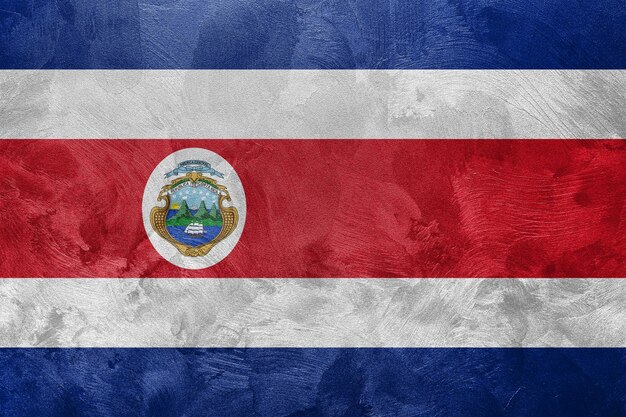 Getextureerde foto van de vlag van Costa Rica