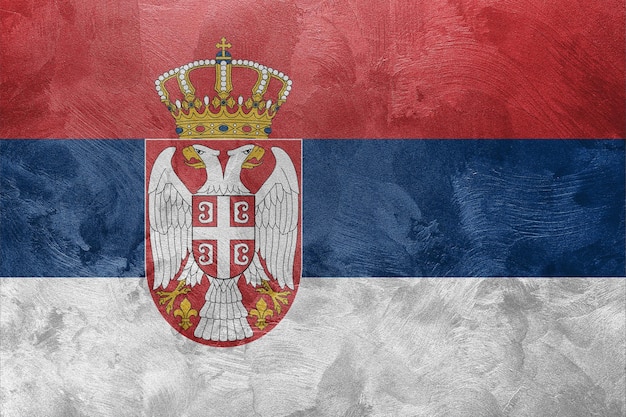 Getextureerde foto van de vlag van Servië
