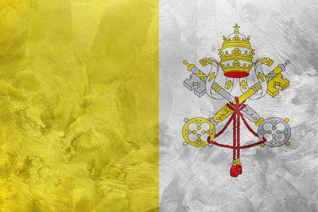 Getextureerde foto van de vlag van Vaticaanstad