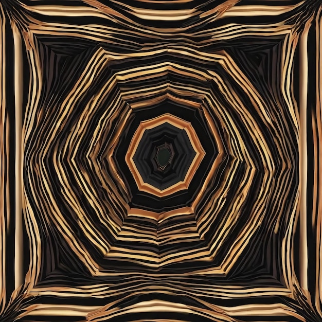 Getextureerde strepen patroon zwarte symmetrische kaleidoscoop achtergrond