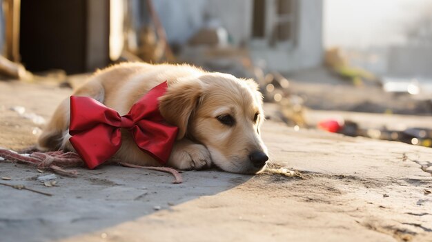 Foto avere un cane per natale ai generativa