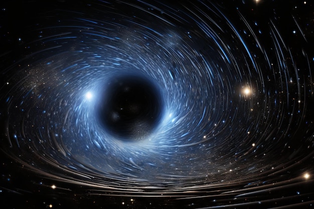 Getuige sterren rond een zwart gat in deze prachtige illustratie Generatieve AI
