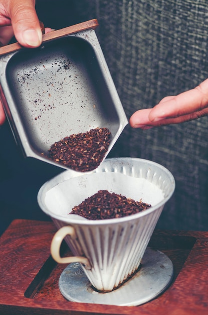 Geur van vers gemalen koffie