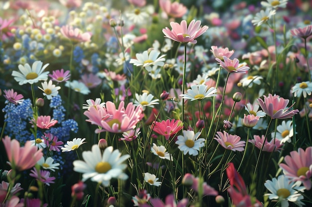 Geurige bloemen bloeien in een tuin