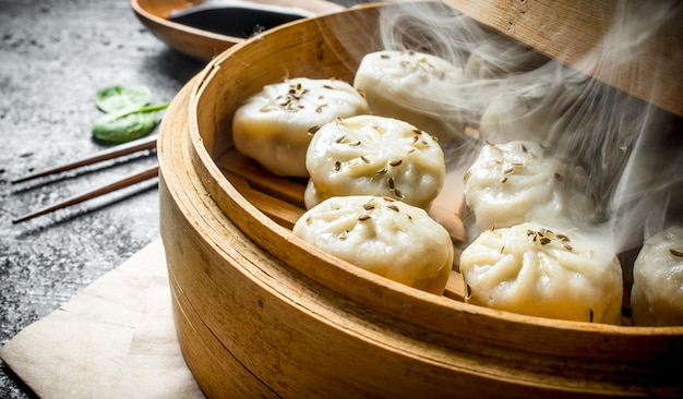 Geurige hete dumplings van manta