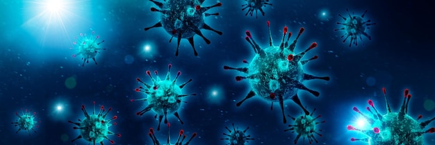 Gevaarlijk coronavirus, SARS-pandemisch risicoconcept. 3D illustratie