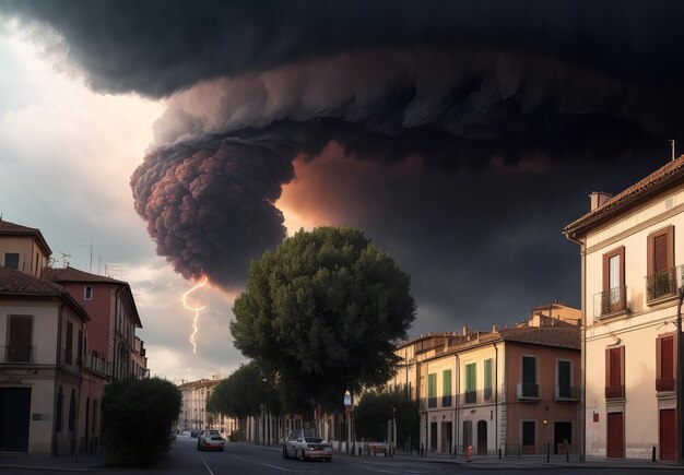 Foto gevaarlijke tornado in italië generatieve ai