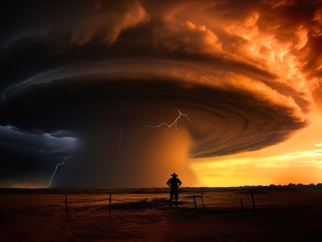 Gevaarlijke tornado in tornadosteeg