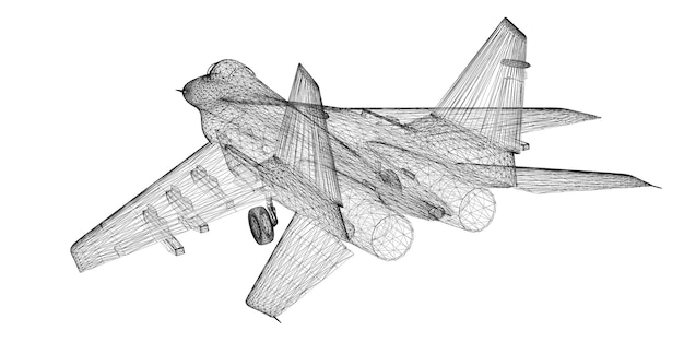 Gevechtsvliegtuigmodel, carrosseriestructuur, draadmodel