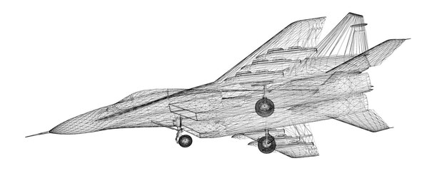 Gevechtsvliegtuigmodel, carrosseriestructuur, draadmodel