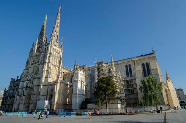 Gevel van de St. Andrew-kathedraal in Bordeaux, Frankrijk