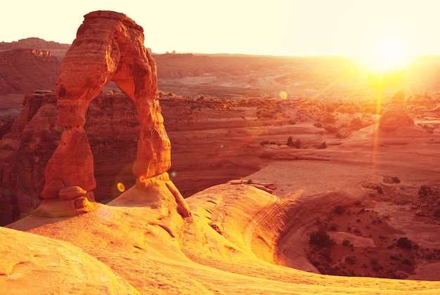 Gevoelige boog in Arches National Park, Utah.