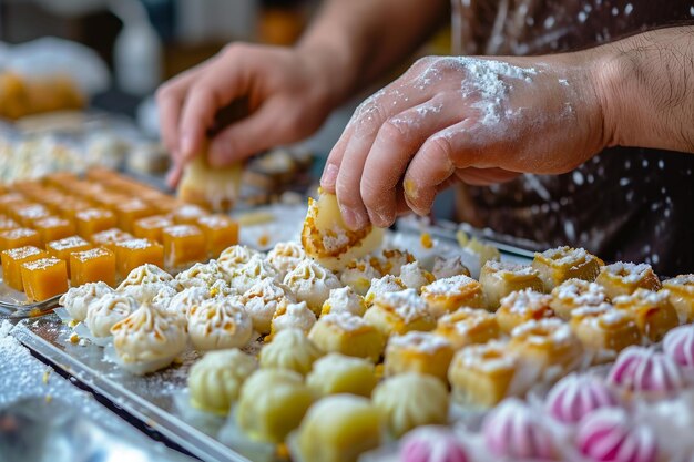 Gevoelige dessertvoorbereidingshanden