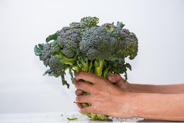 Gevoelige handen ca een bos broccoli groenten greens gezonde levensstijl