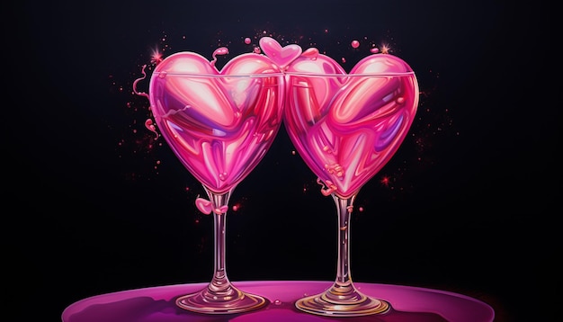 gevuld met een levendige roze drankje de kaart zegt tot veel meer cheers met jou mijn liefde