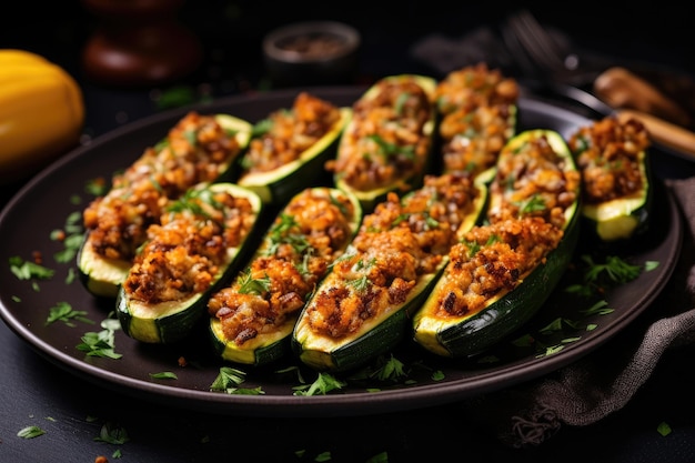 Gevulde courgette close-up