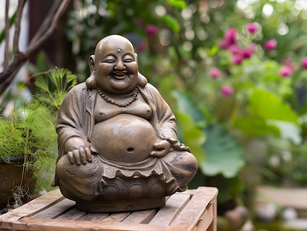 Gevulde gelukkige Boeddha standbeeld