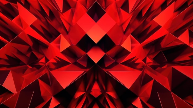 Gewaagd en trillend geometrisch rood patroon met heldere kleuren digitale kunstillustratie Generatieve AI
