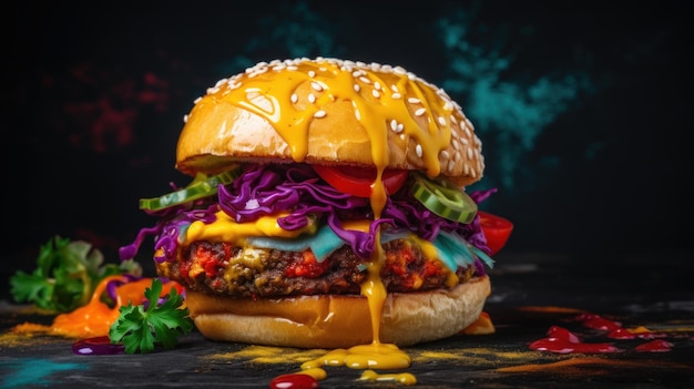 Gewaagde en gedurfde burger met onconventionele toppings