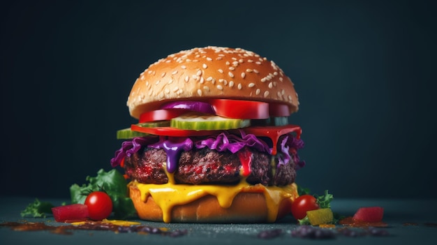 Gewaagde en gedurfde burger met onconventionele toppings