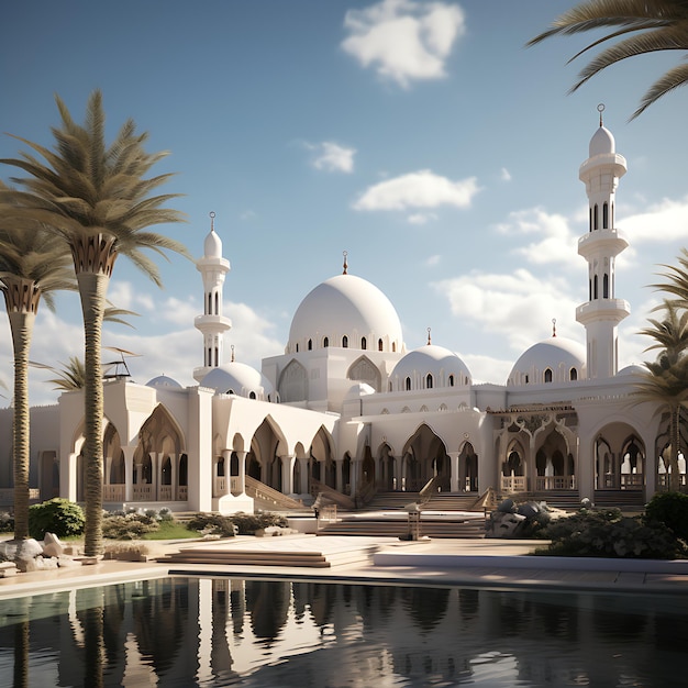 Geweldig architectuurontwerp van moslimmoskee Generatieve AI