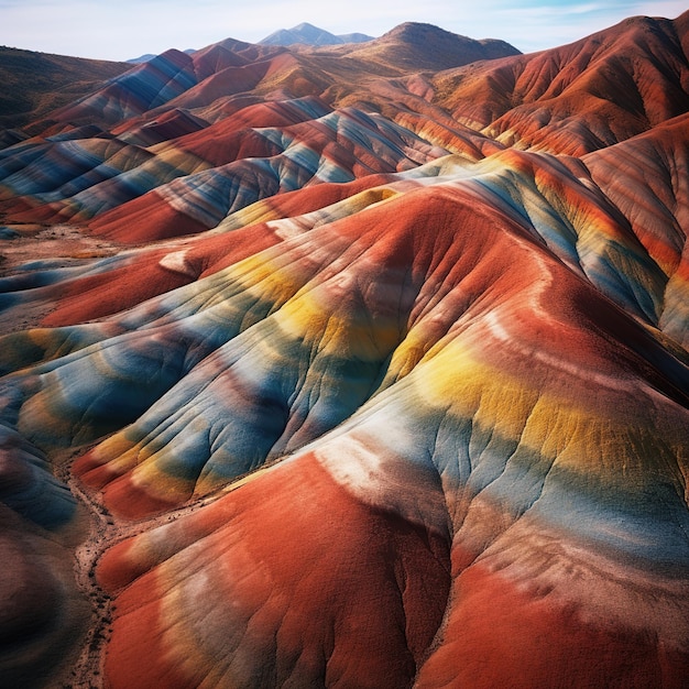 Foto geweldig landschap van rainbow mountain