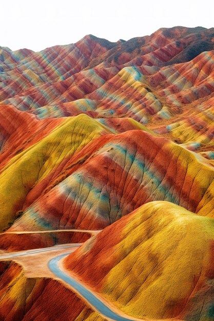 Foto geweldig landschap van rainbow mountain