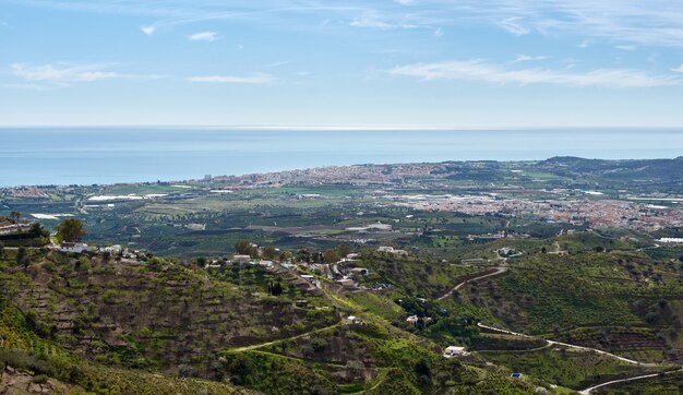 Geweldig uitzicht op Malaga vanaf de berg