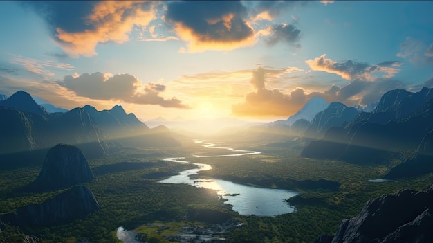 geweldige foto van de achtergrond van het wereldlandschap