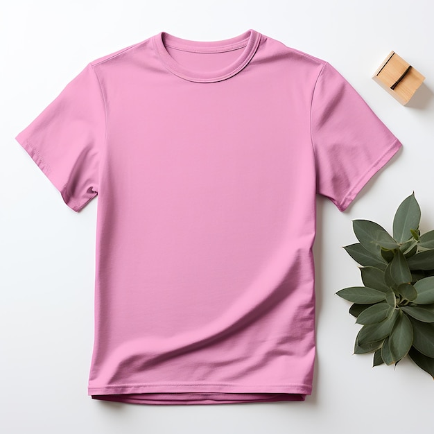 Geweldige roze kleur voorkant blanco tshirt mockup ontwerp