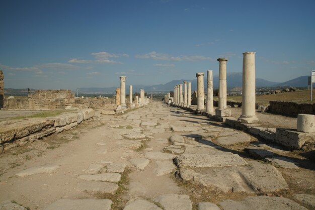 Gewelfde straat in Laodicea in de oude stad Lycus in Denizli Turkiye