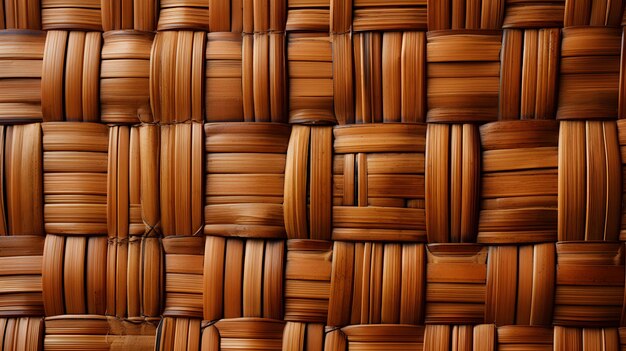 Geweven bamboe achtergrond bovenaanzicht traditionele geweven bamboe patroon generatieve ai