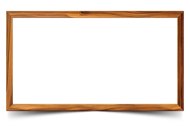 gewoon whiteboard met een bruin houten frame op witte achtergrond