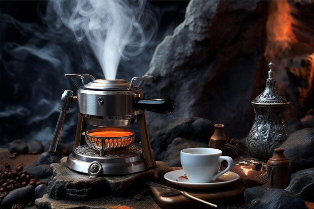 Photo geyser coffee maker