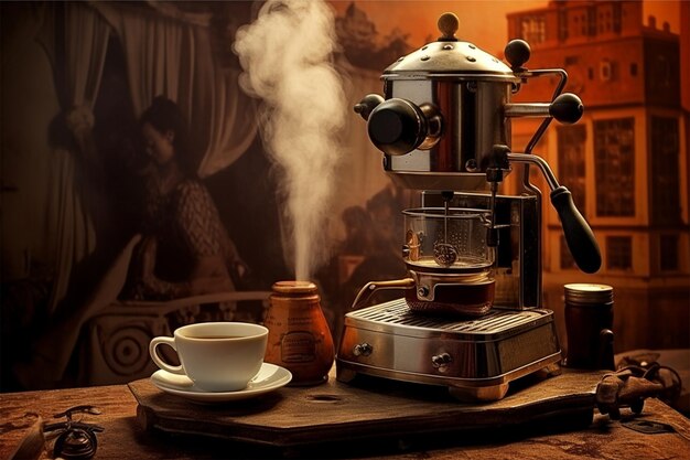 Photo geyser coffee maker