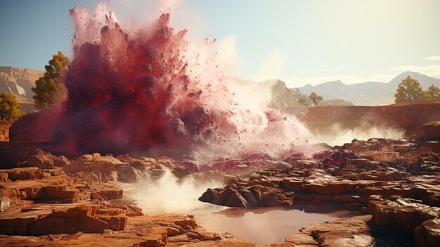 Photo geyser in the park