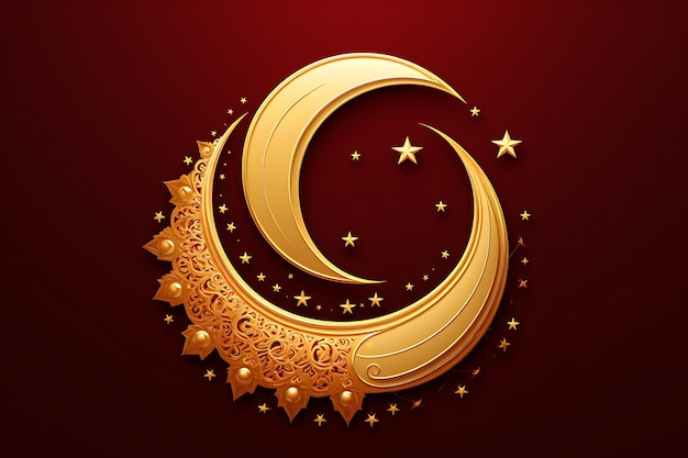 Gezegende ramadan kareem gouden groet ontwerp