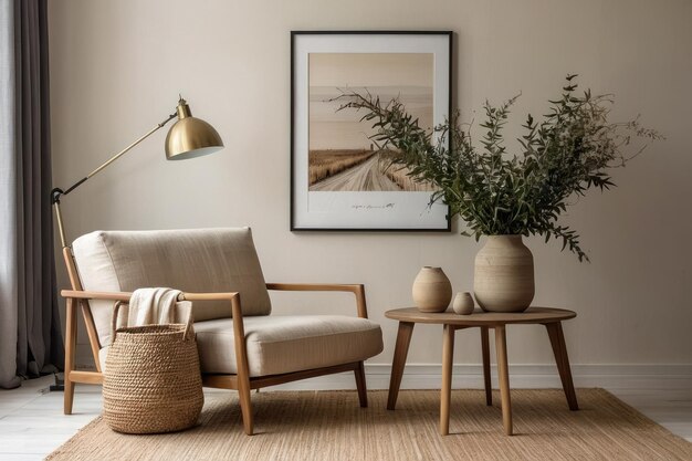 Foto gezellig modern interieur in de woonkamer