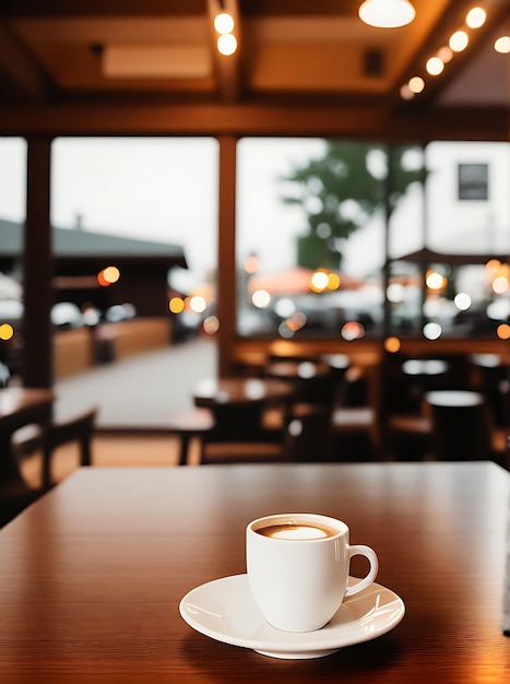 Foto gezellig restaurant met realistische koffie en high