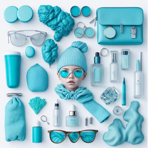 Foto gezellige aqua modieuze meisjes accessoires