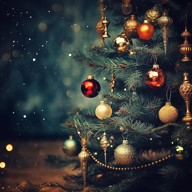 Gezellige kerstboom en feestelijke versieringen
