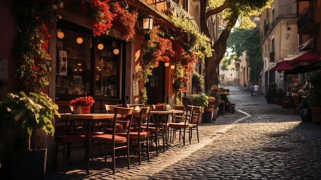 Gezellige straat in Trastevere Rome Europa Trastevere is een romantische wijk van Rome