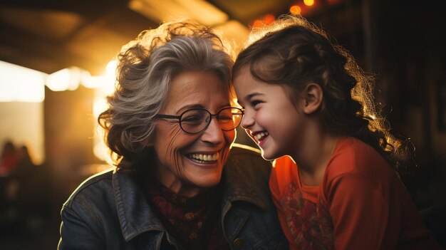 Gezellige tijd om te lezen met oma en kleindochter